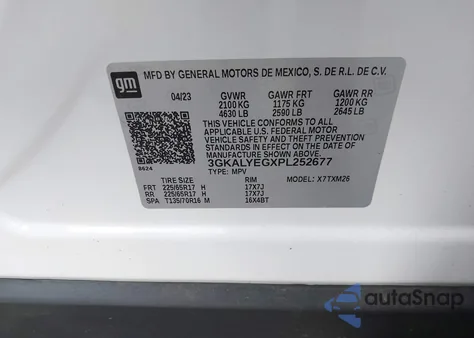 2023 GMC Terrain Awd At4 from USA, damaged, VIN 3GKALYEGXPL252677